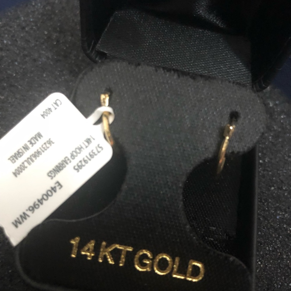14K authentic solid gold classic tiny Huggies hoops 16.mm